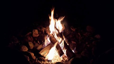 Chicaugon Lake bonfire with friends